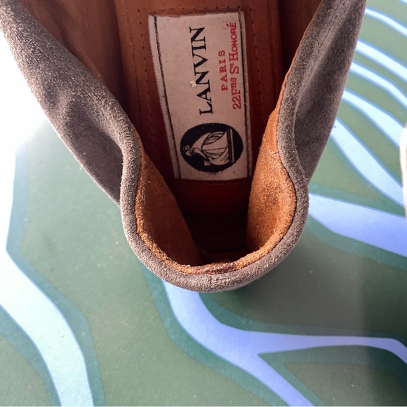 LANVIN 🩰 EUC greige suede ballet flats with snakeskin cap toe - Picture 7 of 10